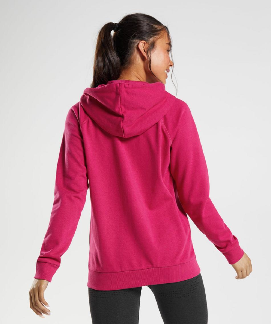 Sudadera Con Capucha Gymshark Entrenamiento Zip Mujer Rosas | CO 2008KOR